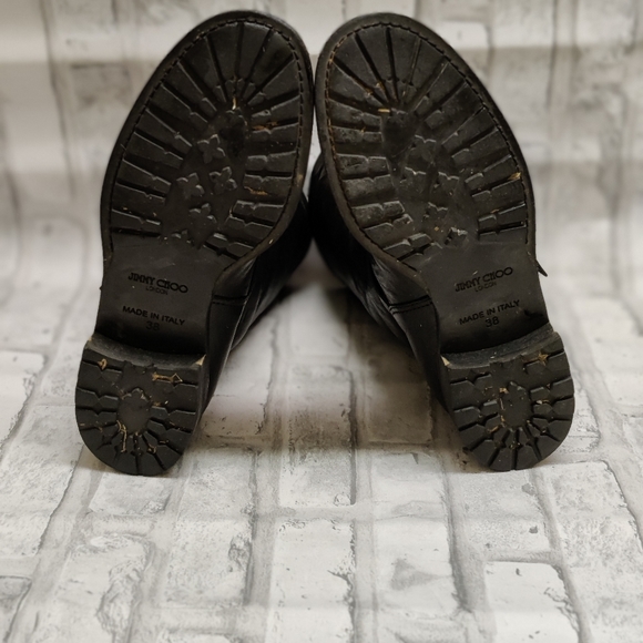 Jimmy Choo size 38 (7) black biker boots - Picture 4 of 13